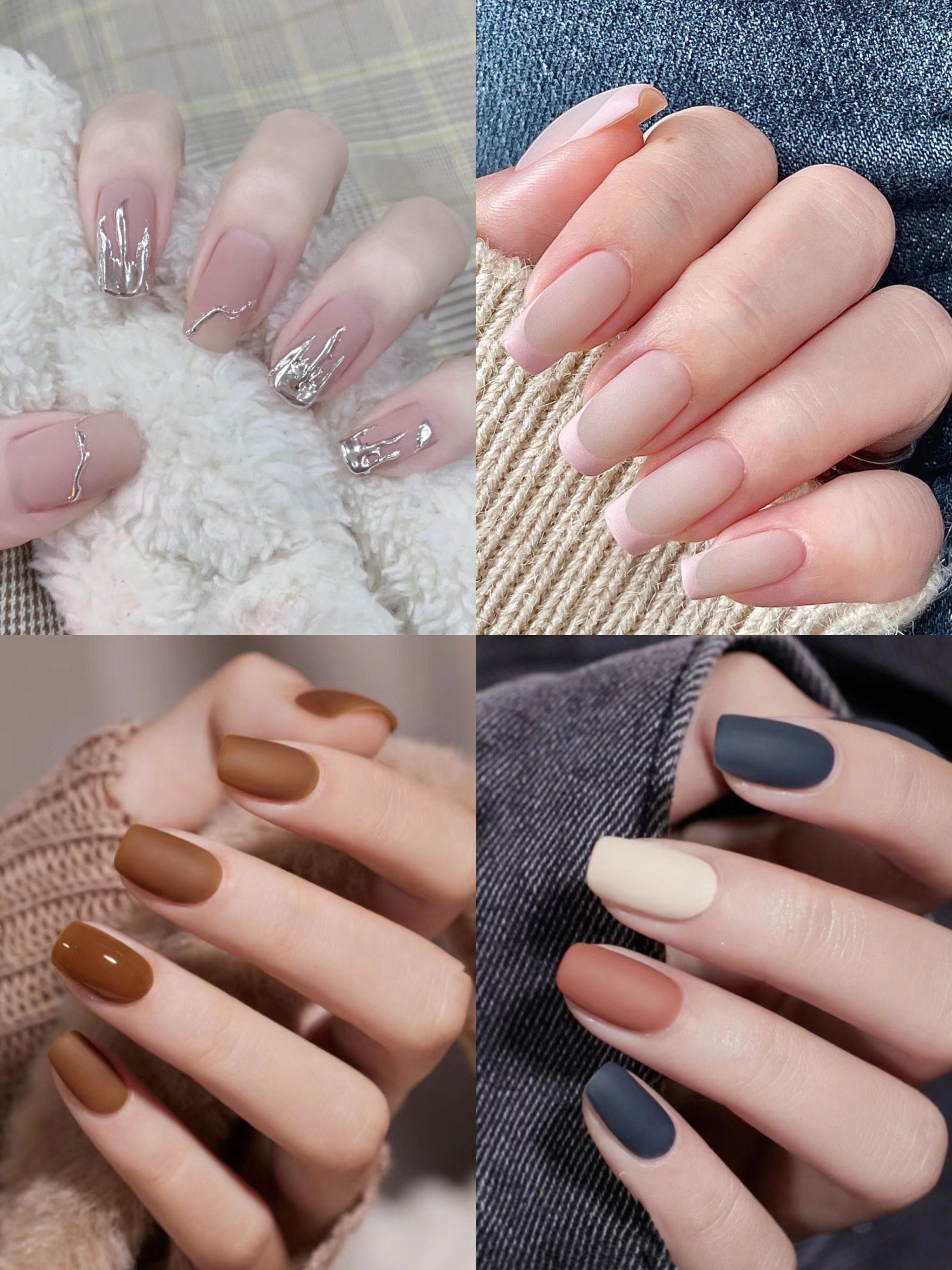 高级感磨砂美甲