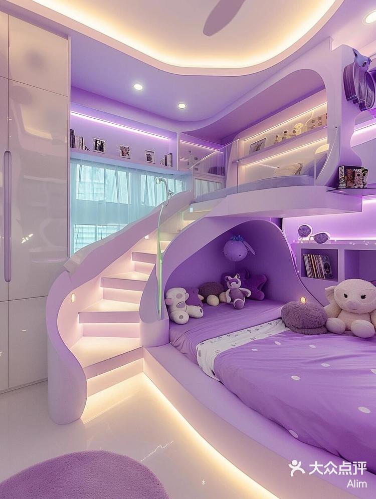 浪漫少女心紫色系卧室