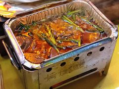 锡纸鸭血-路边摊小炉子烧烤