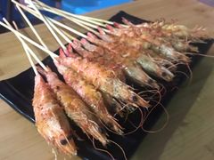 烤虾-路边摊小炉子烧烤