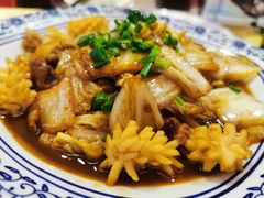 白菜油渣炒鱿鱼-顾家土菜館