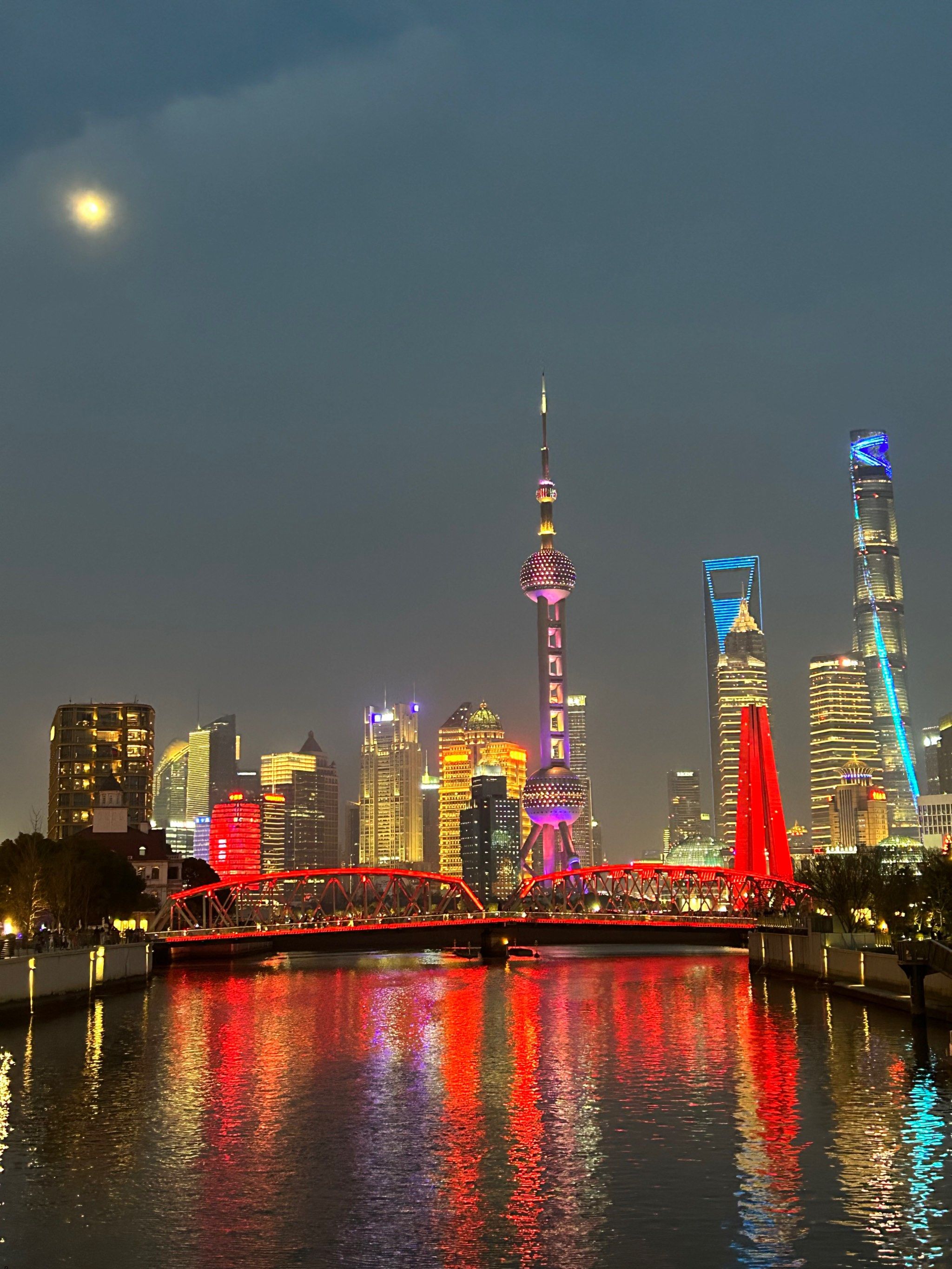 上海夜景之苏州河,外白渡桥,外滩