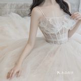 复古感吊带鱼骨婚纱 ✨随公主飘逸的裙摆👸