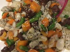 火龙果炒牛柳-上楼私房菜(院士路店)