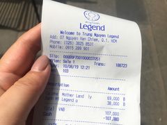 账单-Trung Nguyen Café Legend