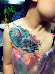 金鱼覆盖-北京蚩尤刺青
