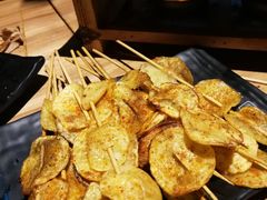 烤土豆片-路边摊小炉子烧烤