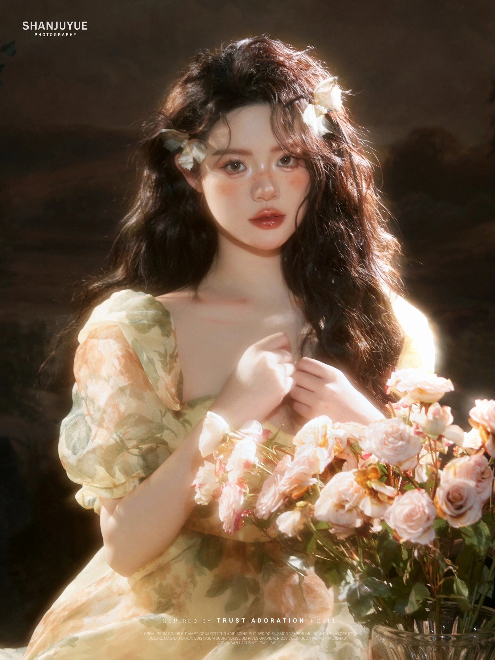 法式油画写真92光影下的少女03蝴蝶般美丽「城北姑娘艺术写真馆」