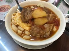 薯仔鲜茄汤猪扒煎蛋通粉-兰芳园(上环店)