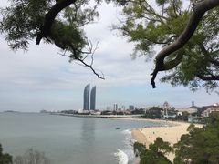 景点鸟瞰厦门市的美丽风景-胡里山炮台