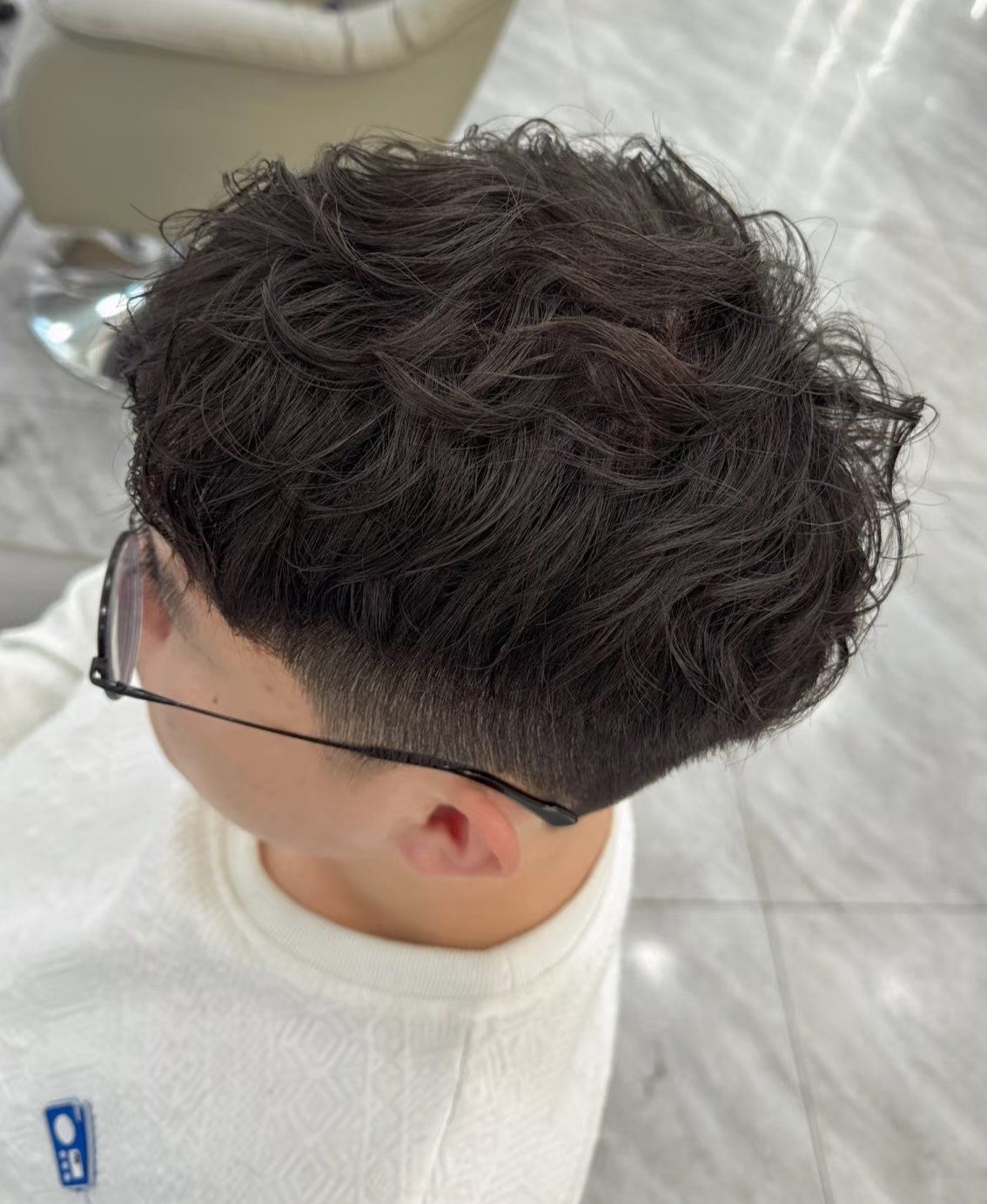 国潮男士时尚烫发之束状纹理烫,男生简洁发型