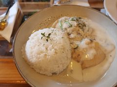 奶油蘑菇菠菜酱脆脆鸡扒饭-西关84·History·Art·Cafe