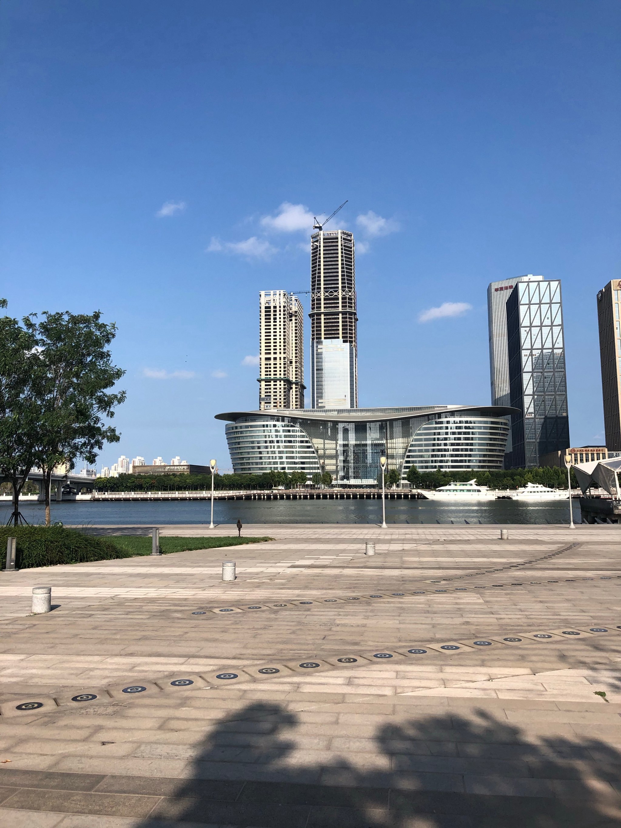 彩带岛位于 海河开启桥 下方靠近响螺湾的