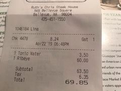 账单-Ruth's Chris Steak House(Bellevue)