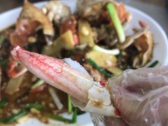姜葱炒花蟹-红月湾海鲜饭店•沙滩海景(双月湾店)