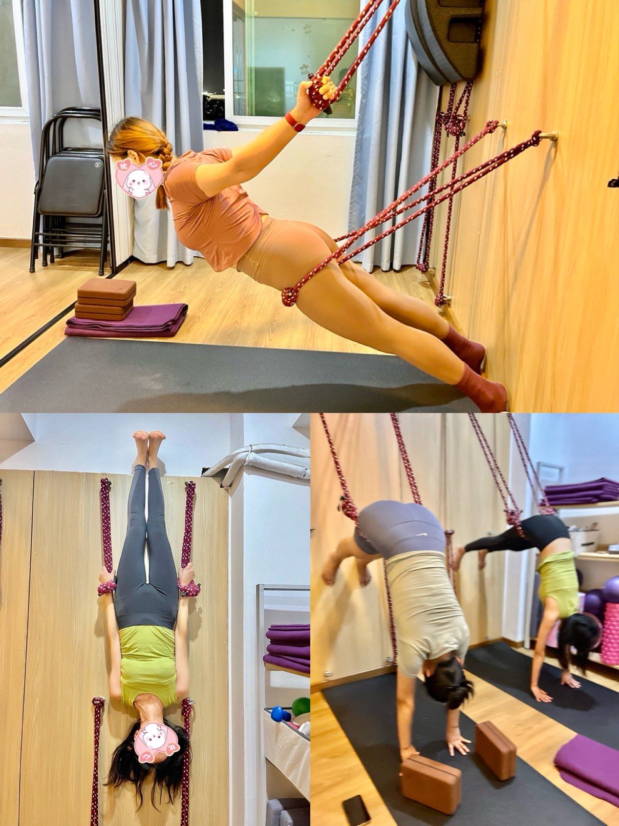 艾扬格墙绳瑜伽