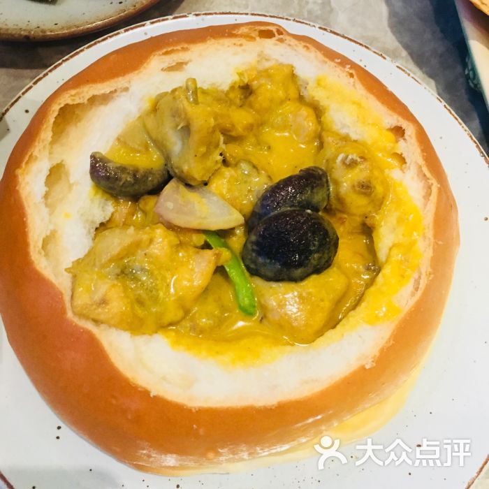 大树餐厅咖喱面包鸡图片 