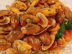 时蔬炒花蛤-白仁仔· 活烤海鲜 宵夜(豫园店)