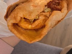 -小红车炸蛋葱油饼