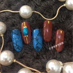 手部美甲 绿松石 跳水 镶钻-挚爱美甲Bloved Nail