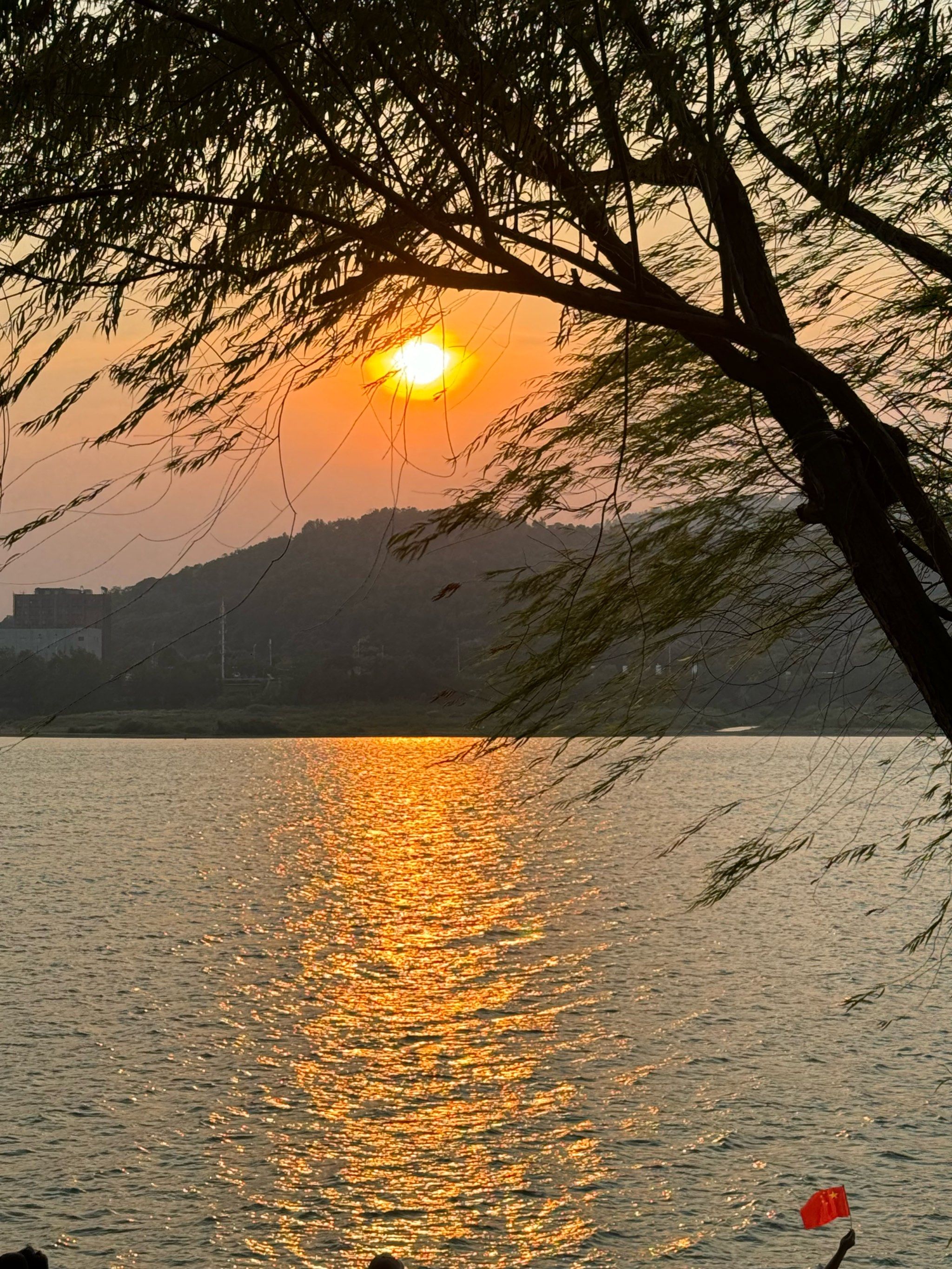 橘子洲头湘江晚霞