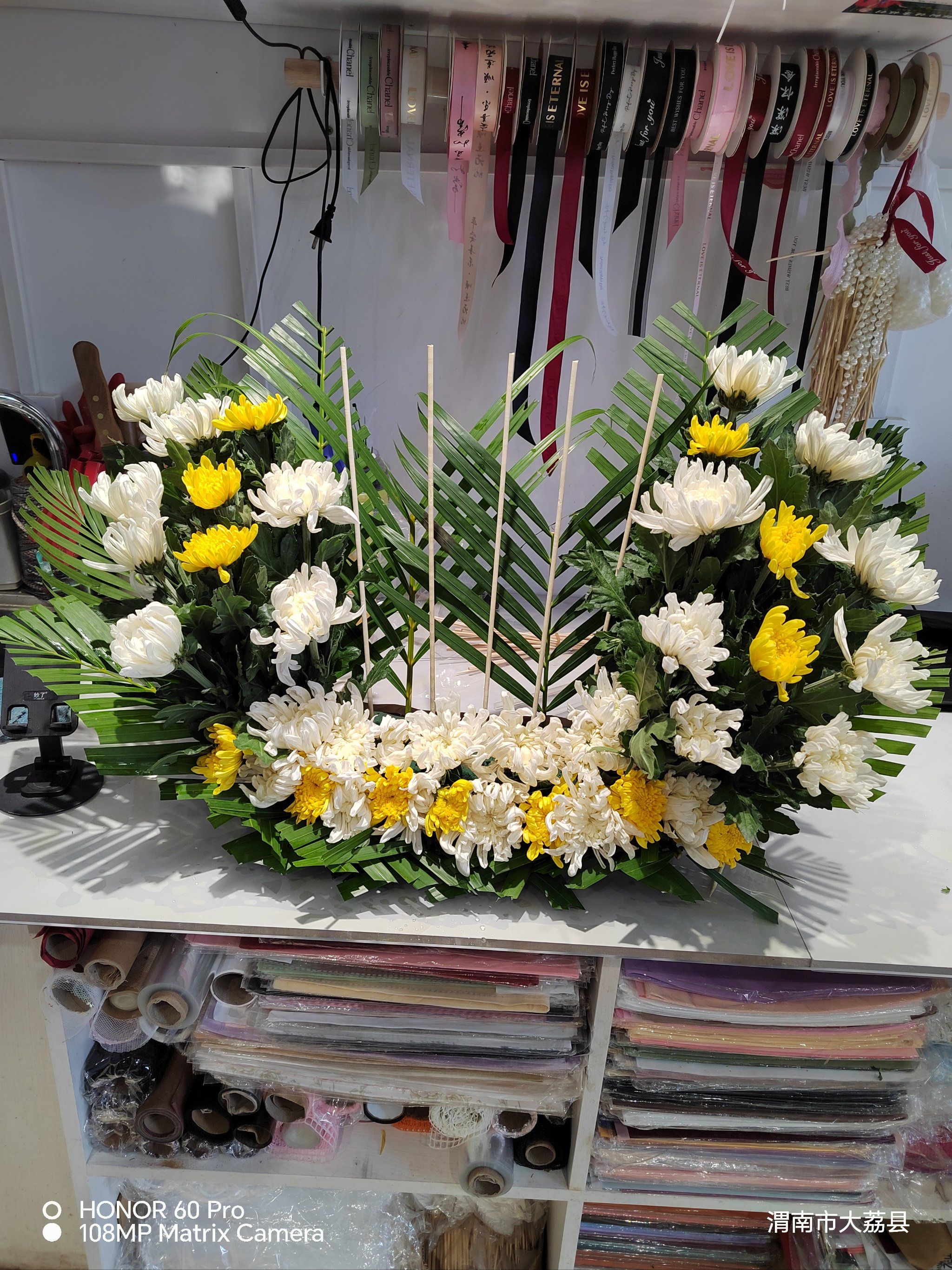 菊花花篮#菊花摆台#菊花祭奠