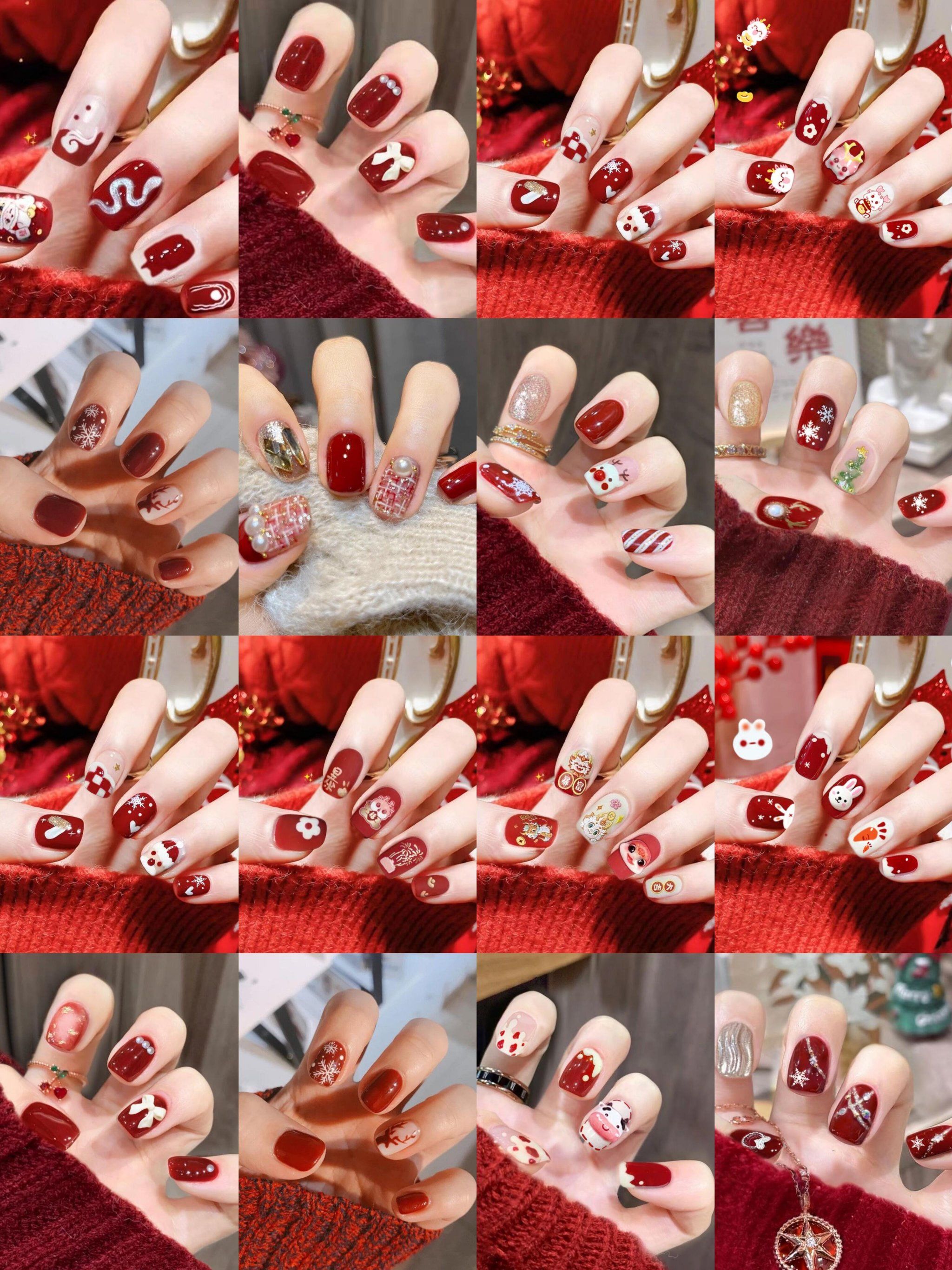 蛇年美甲新风尚🎉 打造嘎嘎显白的气质红甲