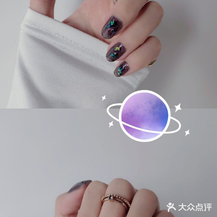 DIY透黑美甲~酷酷的盐系女孩~