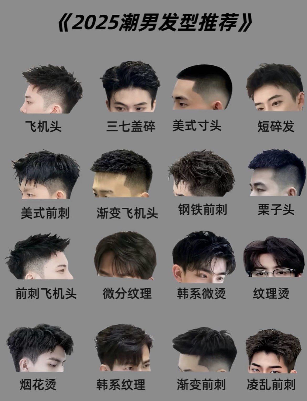 男士发型要求参考/不同脸型的发型分享
