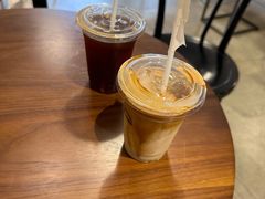 Latte-black rainbow coffee