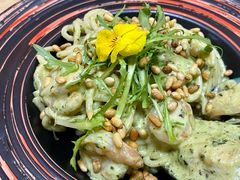 松子青口鲜虾罗勒意面-吃饼人西餐(南开店)