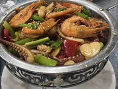 香锅鱿鱼虾-龙香居海鲜家常菜饭店·特色驴肉·古城浑锅
