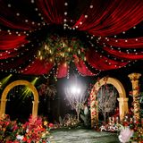 红绿色西式复古婚礼