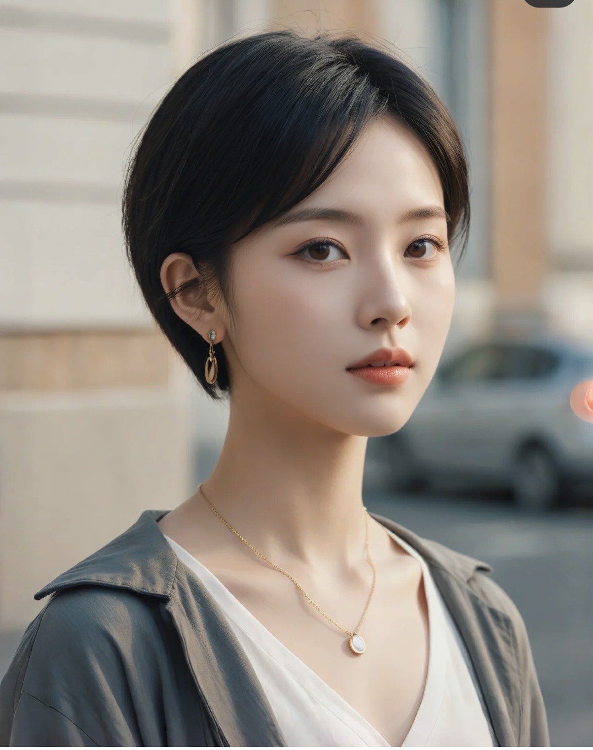 小个子圆脸短发