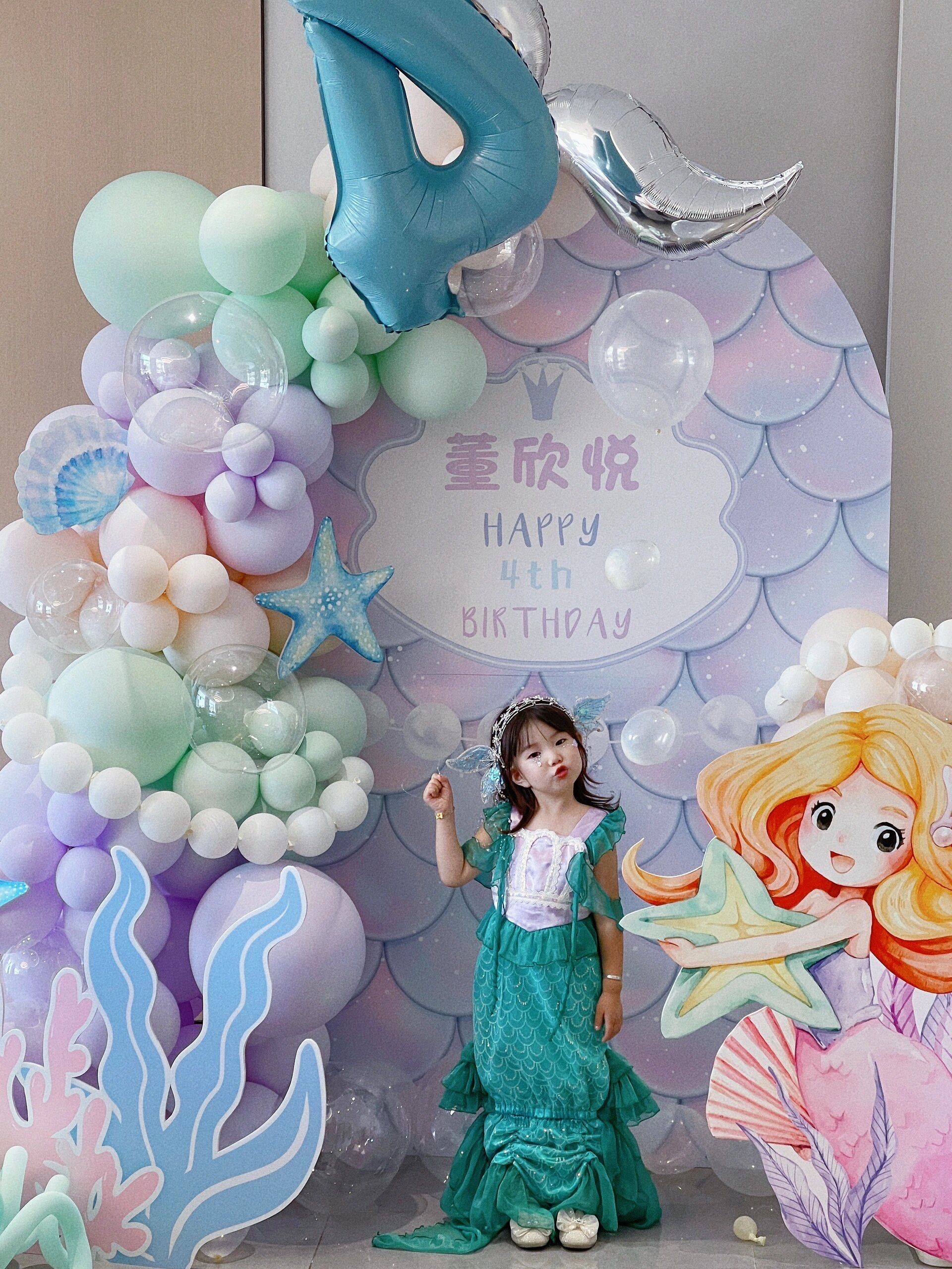 🧜‍♀️小美人鱼女宝宝生日主题布置