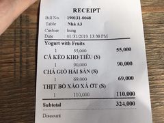 账单-Le Chalet Dalat