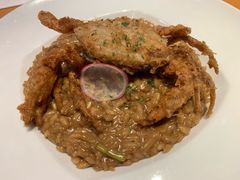 软壳蟹黑蒜忌廉汁意大利饭-地中海休闲餐厅