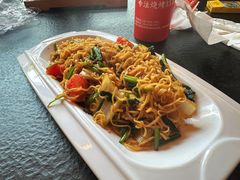 炒方便面-老谷家黄泥烧鸽子·烧烤