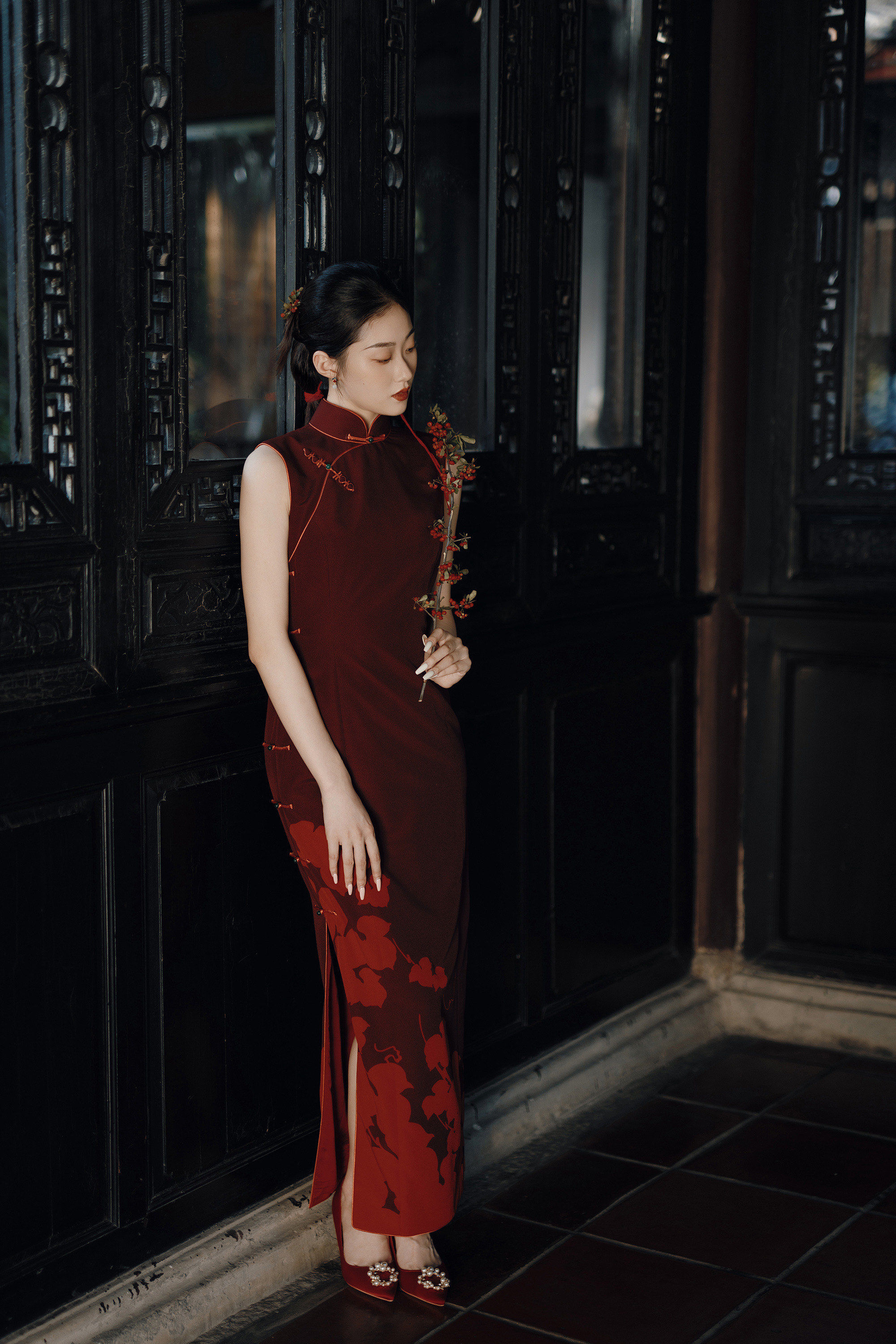 东方韵味,一袭流金旗袍古典新中式造型设计