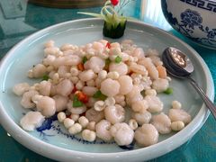 清炒鸡头米虾仁-山明水秀大饭店