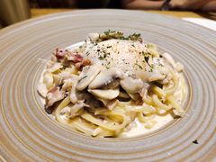 奶油培根意面配水波蛋-Cyclus Craft Kitchen薩克思手工厨房