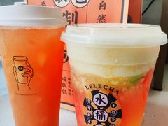 多肉粉桃啤酒茶-LELECHA乐乐茶(上海五角场万达广场店)