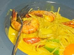 黄咖喱黑虎虾海鲜意面-TamTam