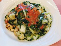 荠菜花蟹炒年糕-上海老饭店(北京分店)