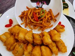椒盐九肚鱼拼沙虫-轩记海鲜餐厅·四十五年老字号·经典粤菜(西区彩虹店)