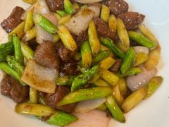 芦笋炒牛仔粒-三台山庄中餐厅