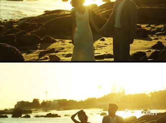 馋哭闺蜜的婚纱照风格大连夕阳海景 在大连拍摄婚纱照