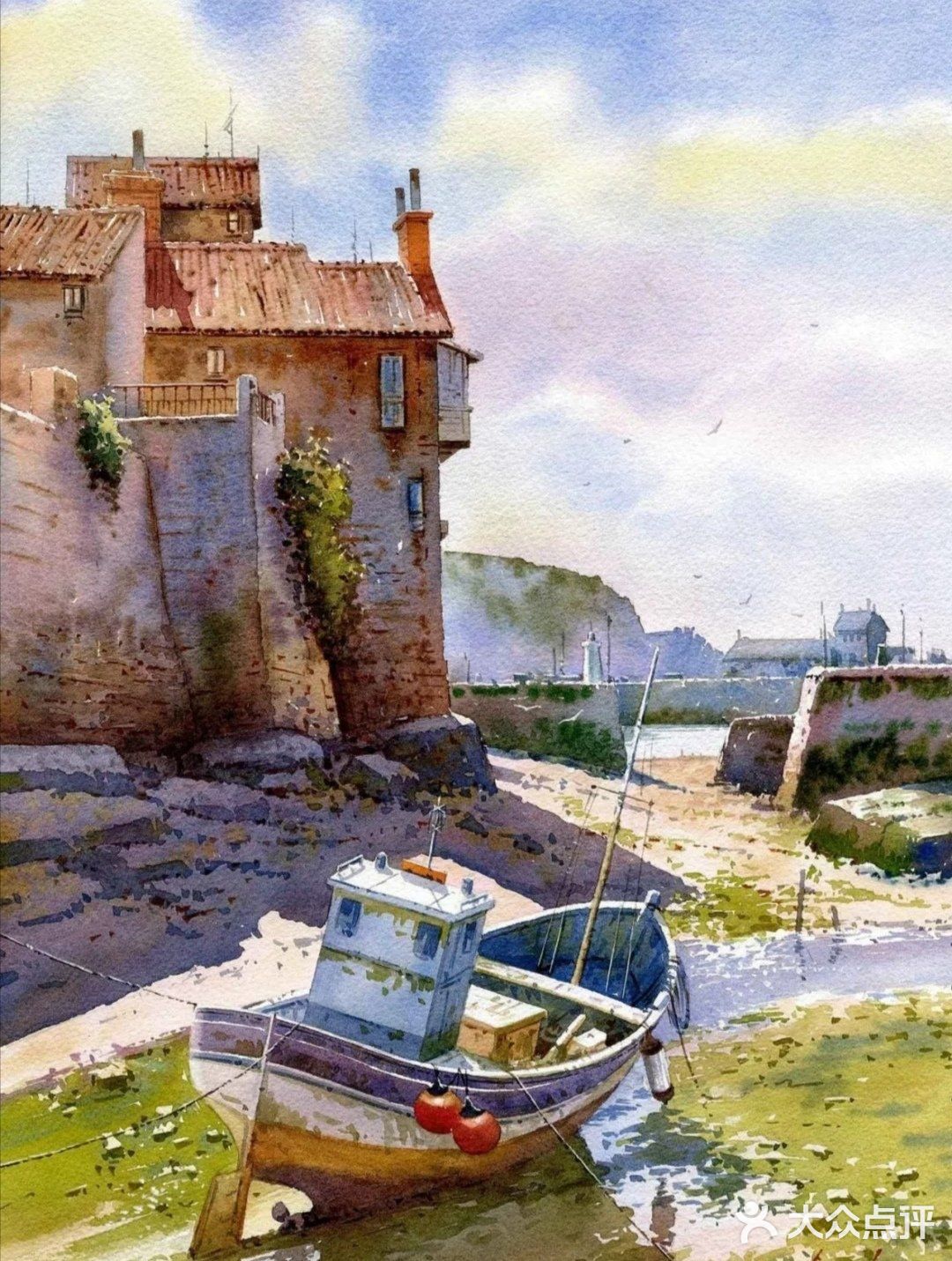 水彩下的静谧水乡村落惹人爱[加油]