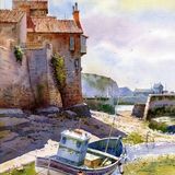 水彩下的静谧水乡村落惹人爱[加油]