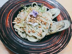 松子青口鲜虾罗勒意面-吃饼人西餐(南开店)